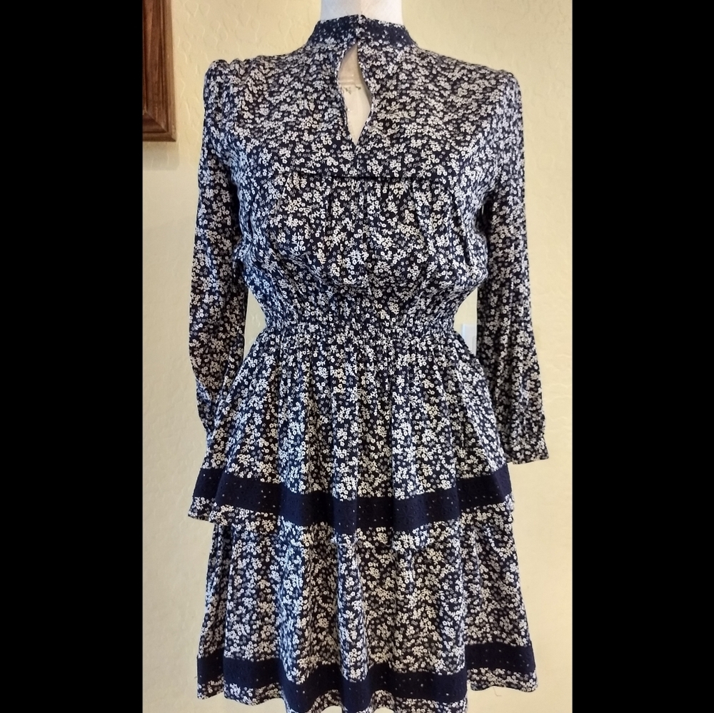 Chelsea and Violet dress. Dark blue floral. XS